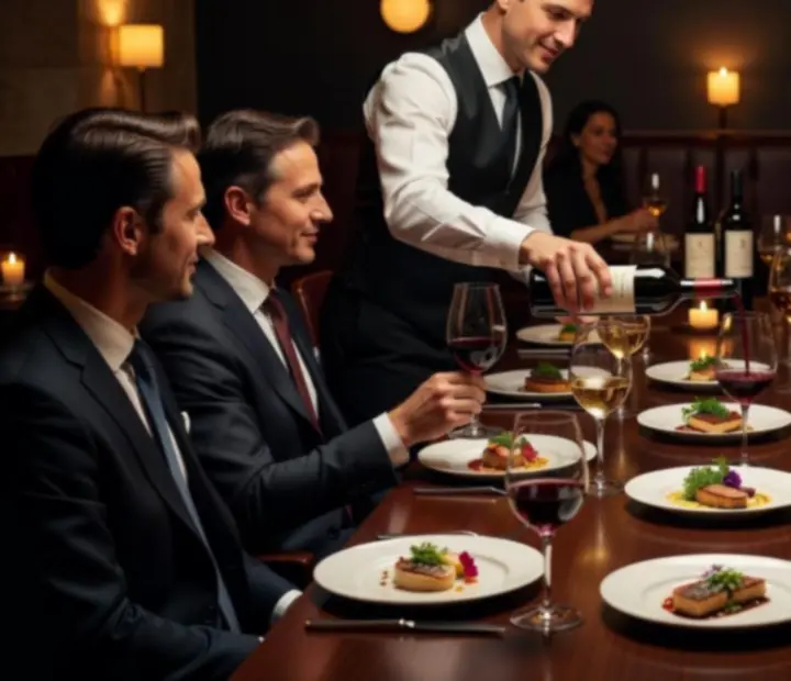 Gyertyafényes borvacsora elegáns poharakkal és fine dining tálalással